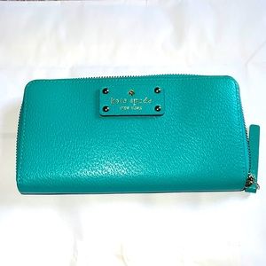 Kate Spade turquoise wallet in excellent condition